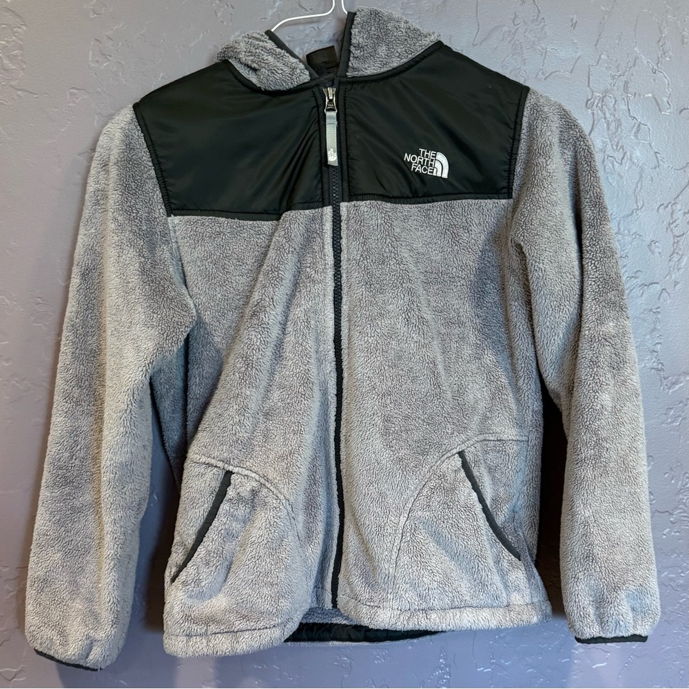The North Face Gray and Black Osito Fleece Jacket - XL